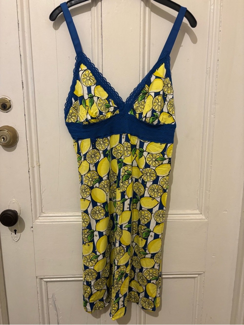 MeUndies Blue & Yellow Lemon-Print Sleep Chemise